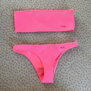 Pink triangl bathing suit